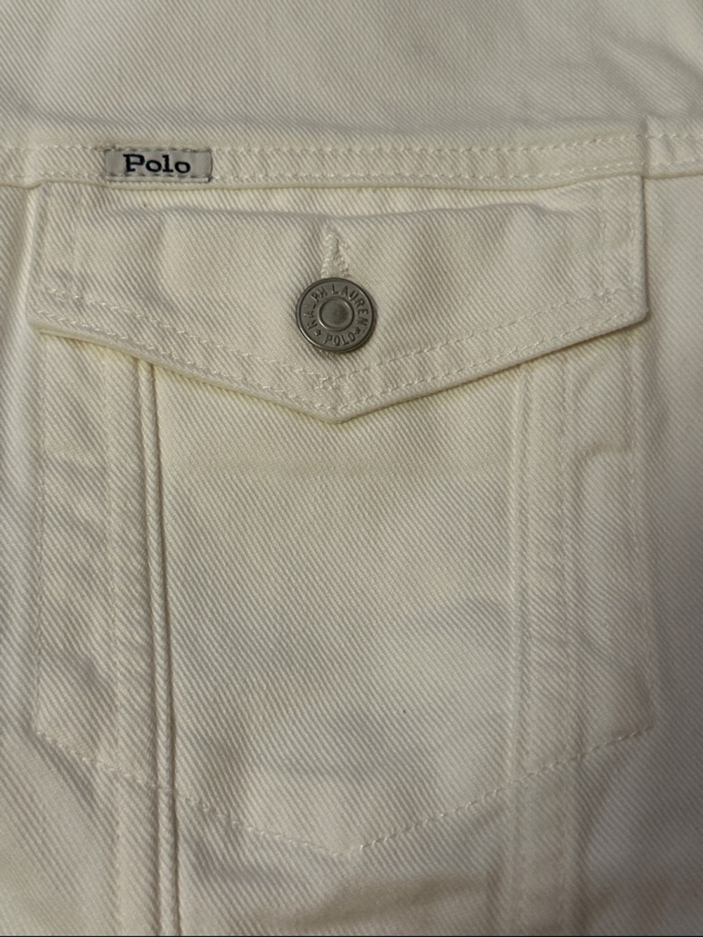Polo by Ralph Lauren Men's White Denim Trucker Jacket Size XL - Picture 3 of 11